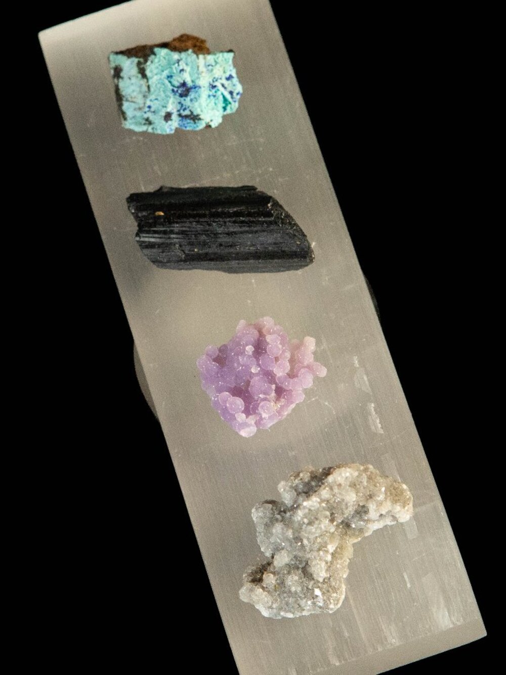 Crystal Specimen Bundle ✨ Grape Agate, Tourmaline, Azurite & Apophyllite